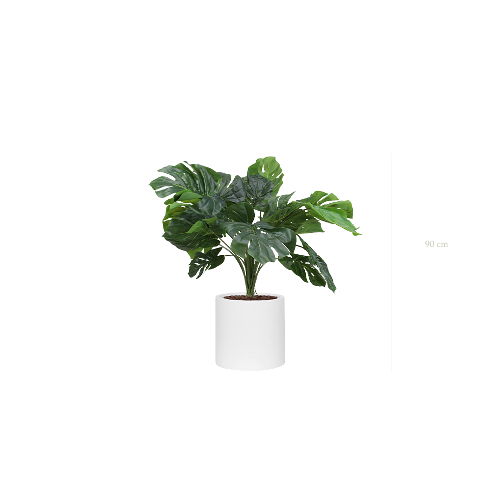 La Petite Monstera - Cylindre Blanc - Artificiel