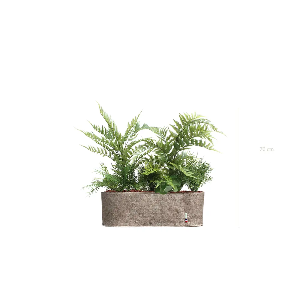 Jardinière Amazonie - Bac Tissu Beige - Artificiel