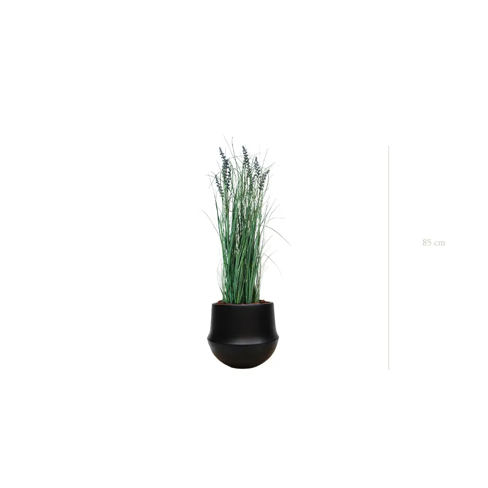 La Lavande - Pot Rond Noir - Artificiel