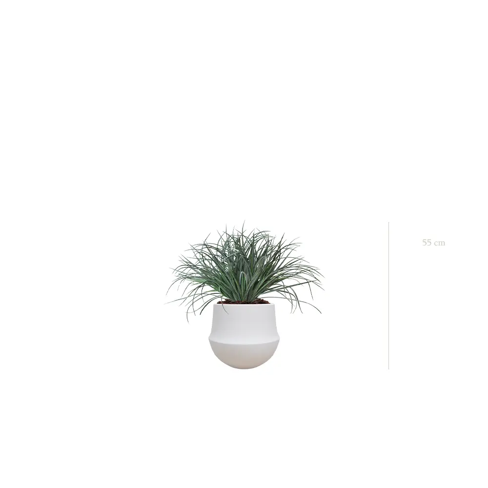 La Graminée Bush - Pot Rond Blanc - Artificiel
