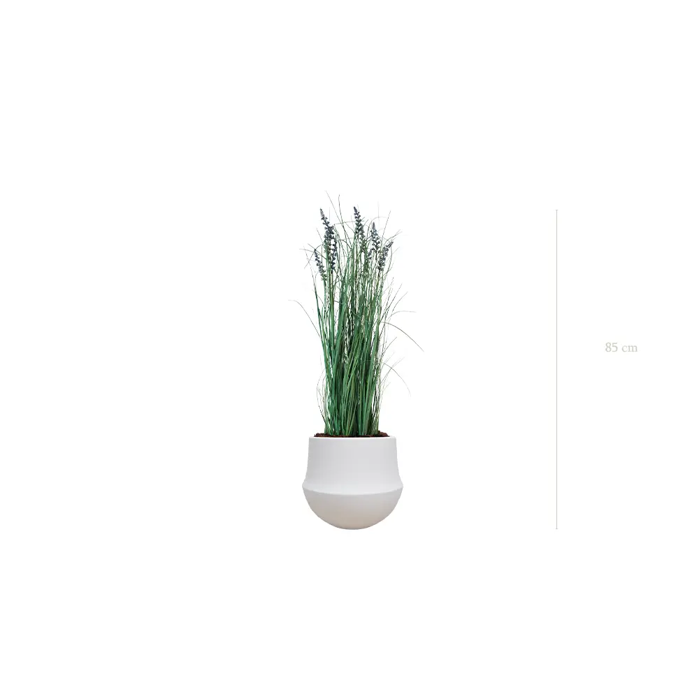 La Lavande - Pot Rond Blanc - Artificiel