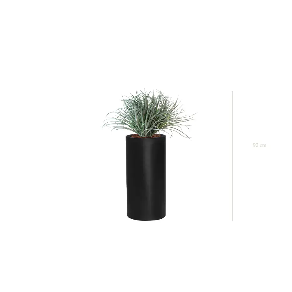 La Graminée Bush - Cylindre Haut Noir - Artificiel