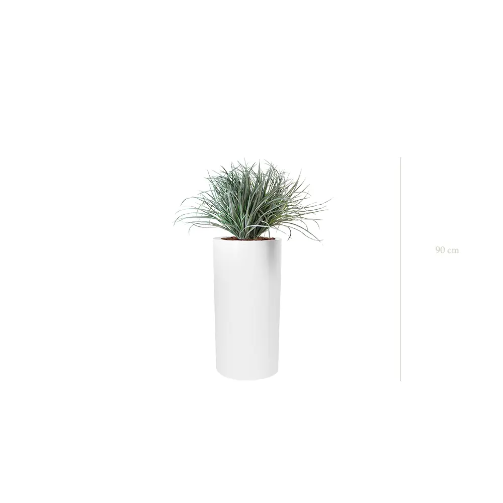 La Graminée Bush - Cylindre Haut Blanc - Artificiel