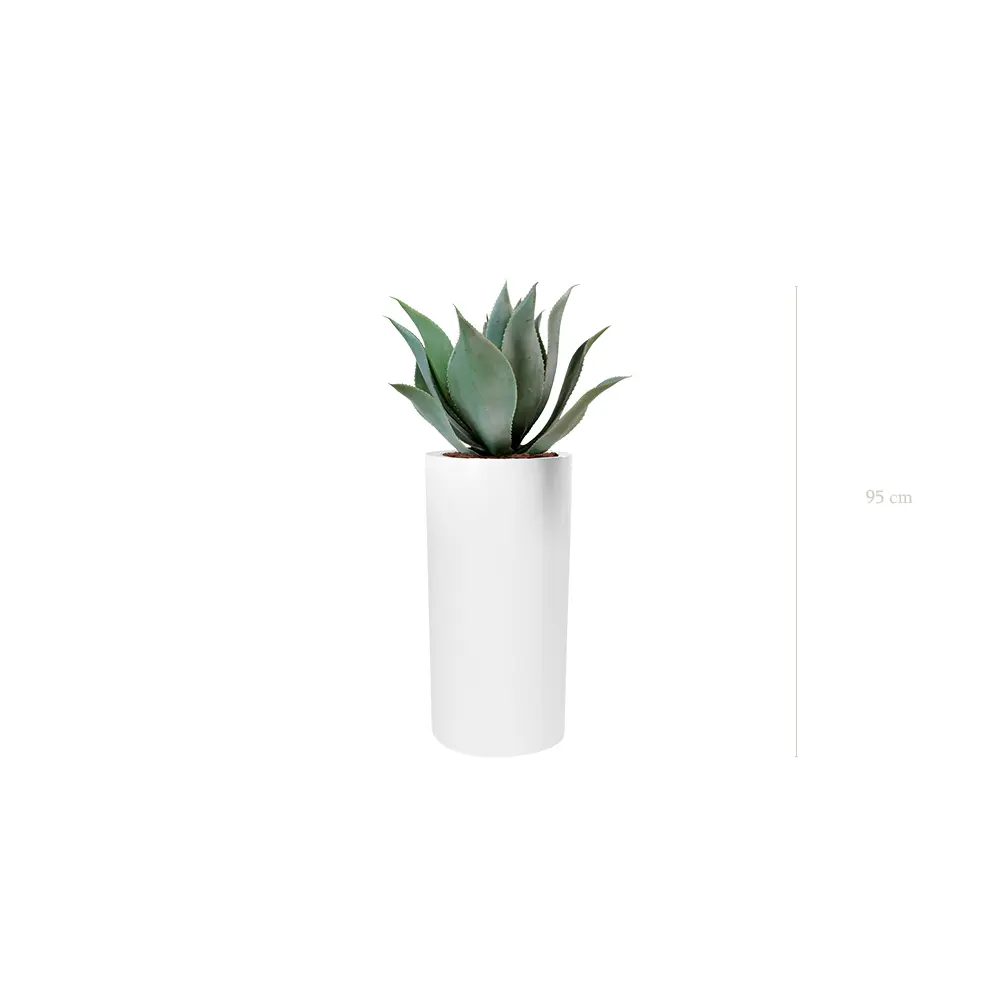 L'Agave - Cylindre Haut Blanc - Artificiel