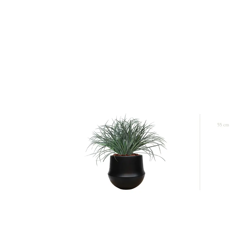 La Graminée Bush - Pot Rond Noir - Artificiel