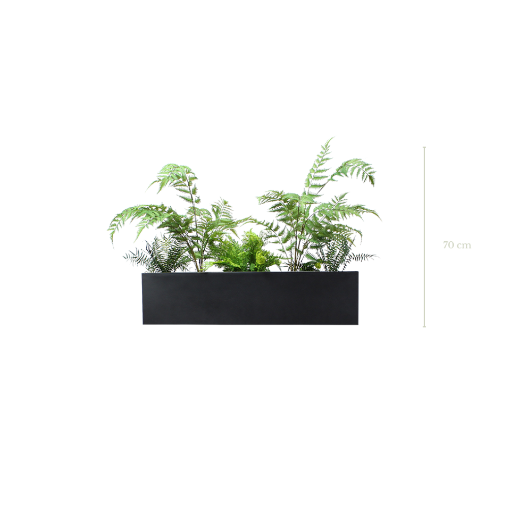 Jardinière Amazonie 70 cm - Bac Noir - Artificiel