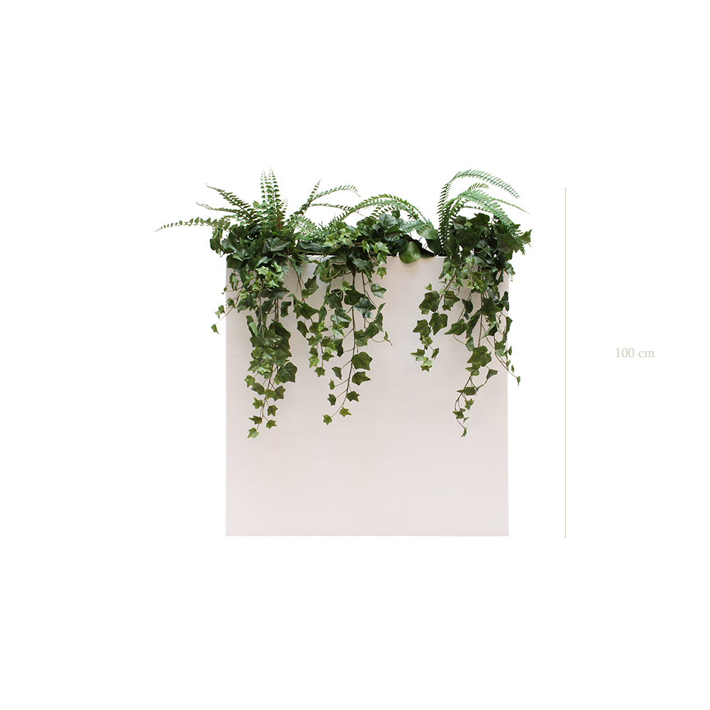 Raumteiler L. Quito Ivy 100 cm – Weißer Pflanzkübel #Künstlich