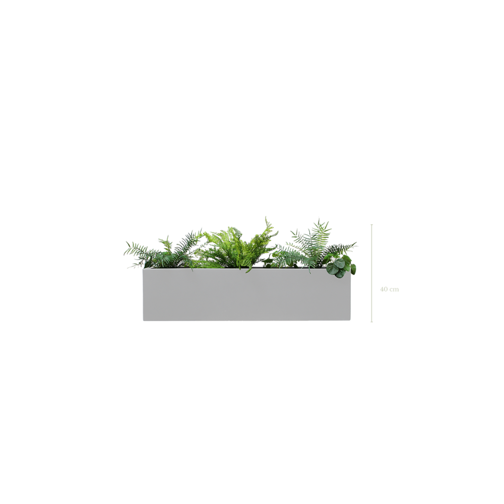 Jardinière Caracas 40 cm - Bac Blanc - Artificiel