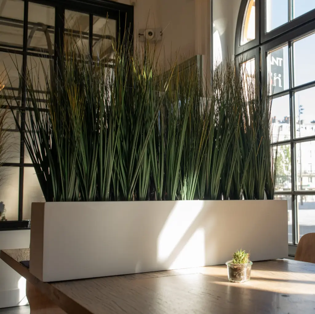 Jardinière Pilat 70 cm - Bac Blanc - Artificiel