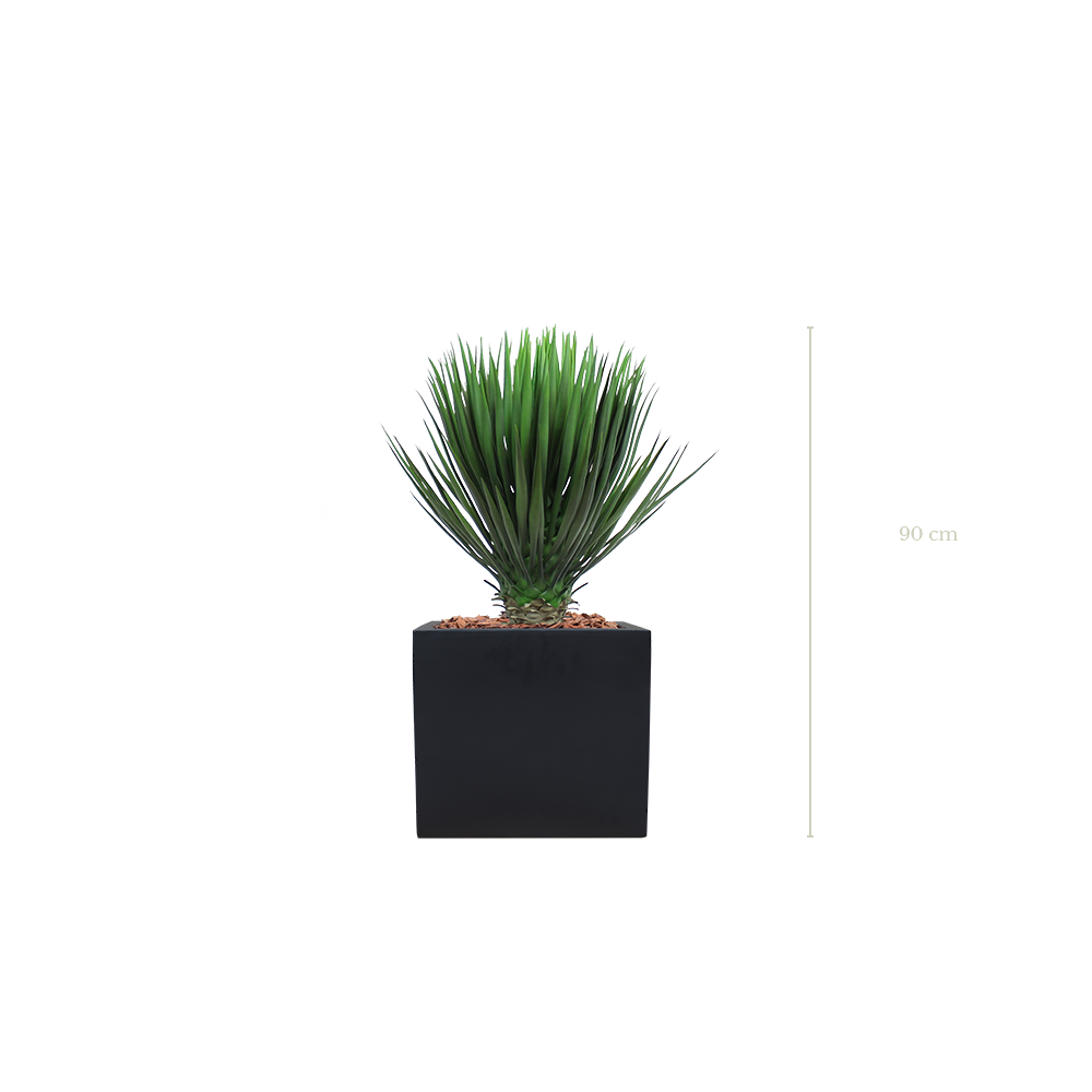 Le Yucca 90 cm - Cube Noir - Artificiel