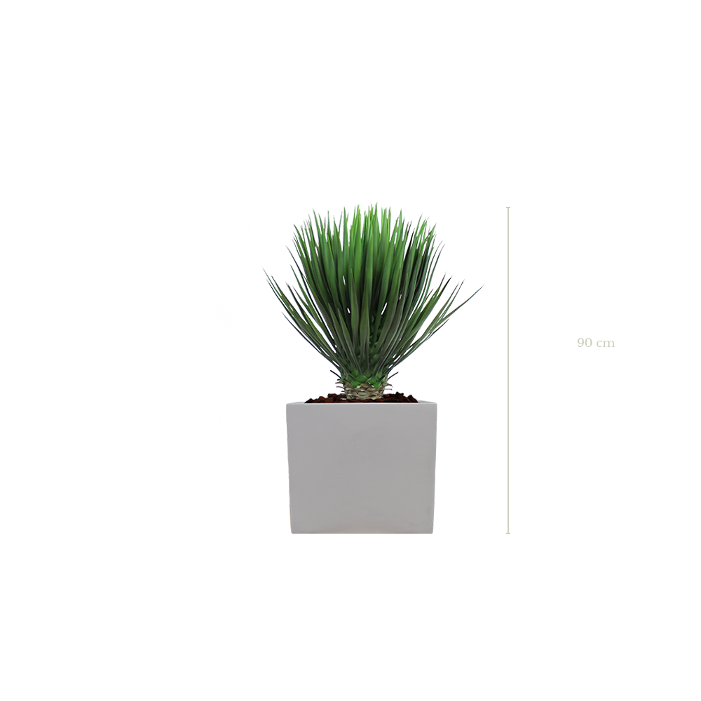 Le Yucca 90 cm - Cube Blanc - Artificiel