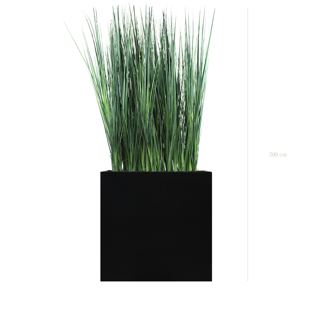 Séparateur L. Graminées Zen 200 cm - Bac Noir - Artificiel