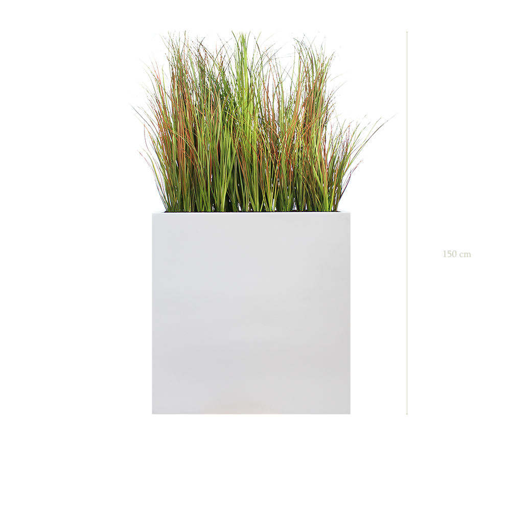 Séparateur L. Graminées Scandinave 150 cm - Bac Blanc - Artificiel