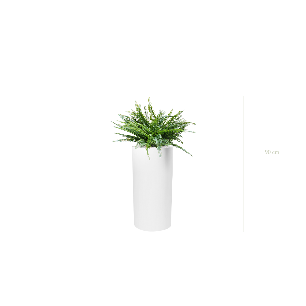 La Fougère - Cylindre Haut Blanc - Extérieur - Artificiel