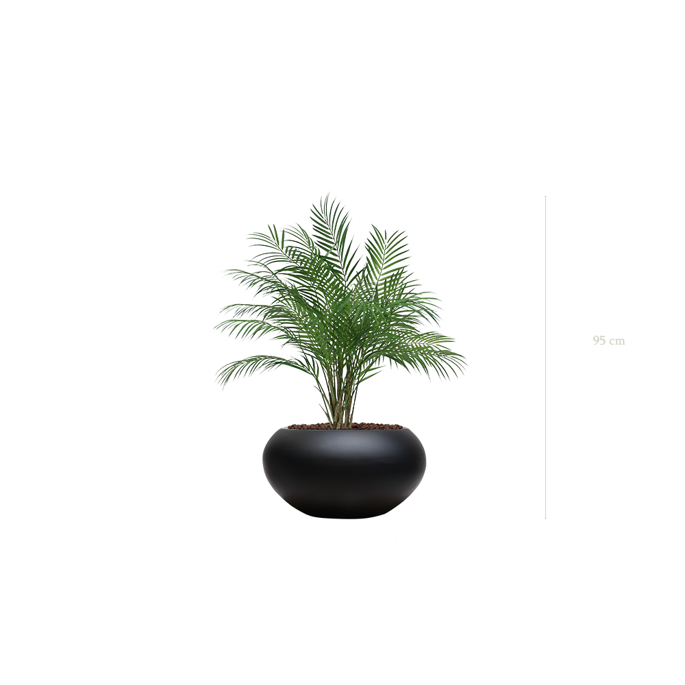 Le Palm - Pot Ovale Noir - Artificiel