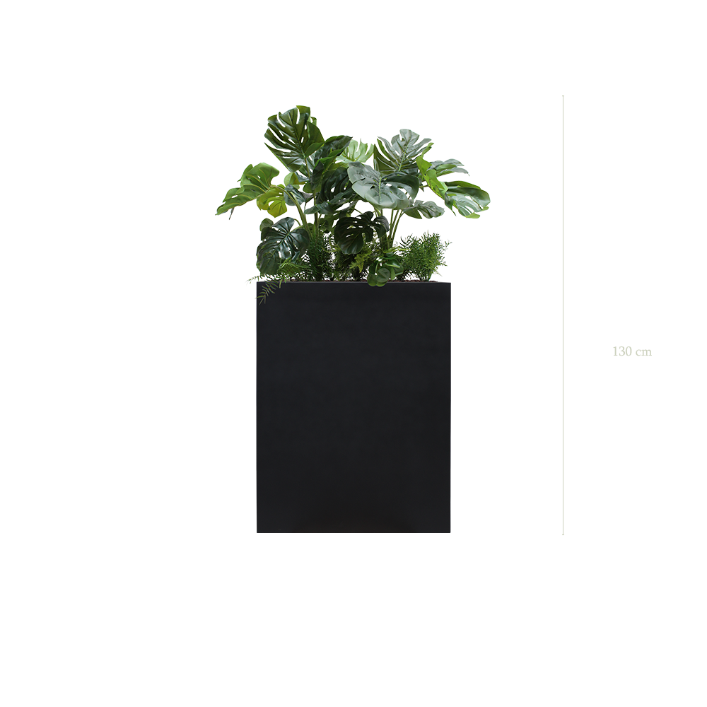 Raumteiler M. Monstera – Schwarzer Pflanzkübel #Artificial