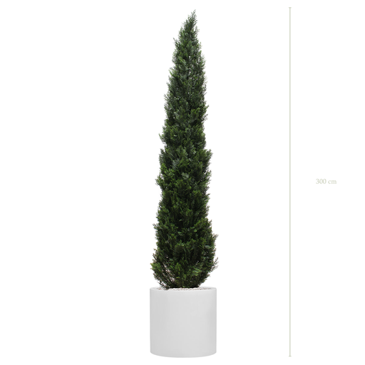 [AE-AB3-FB26] Die Cypress 300 – Weißer Zylinder Topf #Außen #Künstlich