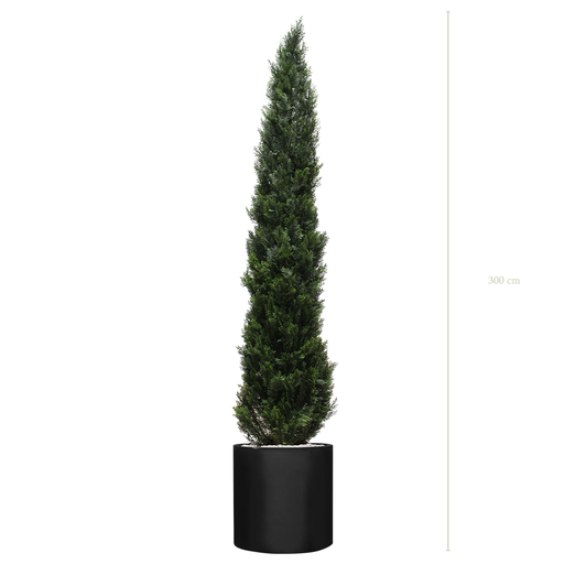 [AE-AB3-FB27] Die Cypress 300 – Schwarzer Zylinder Topf #Außen #Künstlich