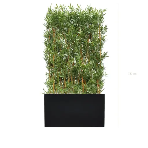[AE-TG2-FB5] Raumteiler S. Bamboos - Schwarzer Pflanzkübel #Außenbereich #Künstlich